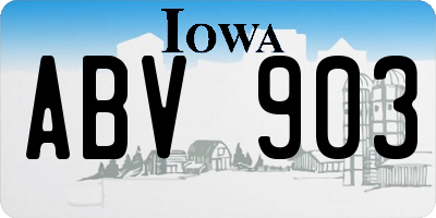 IA license plate ABV903