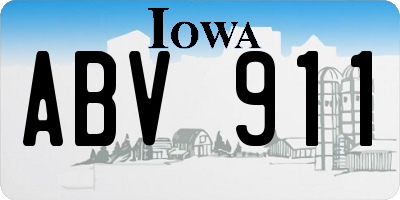 IA license plate ABV911