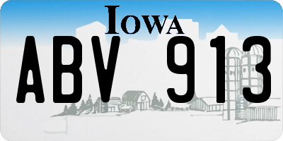 IA license plate ABV913