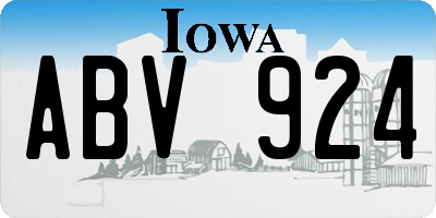 IA license plate ABV924