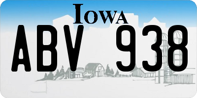 IA license plate ABV938