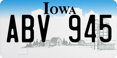 IA license plate ABV945