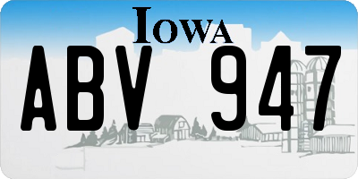 IA license plate ABV947