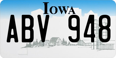 IA license plate ABV948