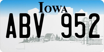 IA license plate ABV952