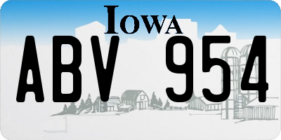 IA license plate ABV954