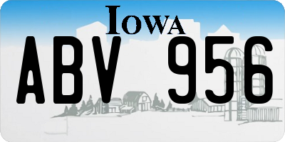 IA license plate ABV956