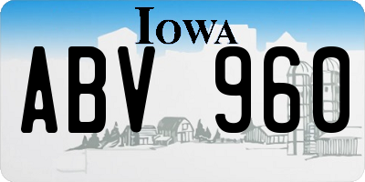 IA license plate ABV960