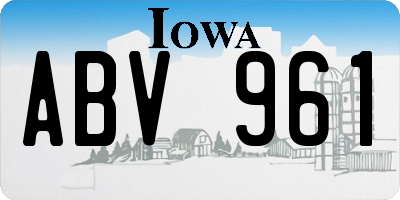 IA license plate ABV961