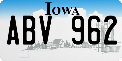 IA license plate ABV962