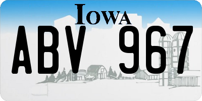 IA license plate ABV967