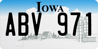 IA license plate ABV971
