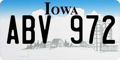 IA license plate ABV972