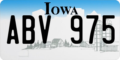 IA license plate ABV975
