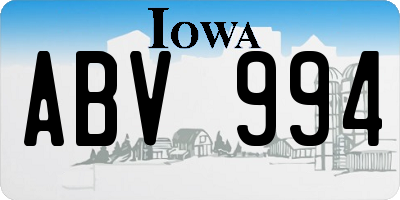 IA license plate ABV994