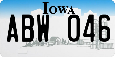 IA license plate ABW046