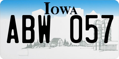 IA license plate ABW057