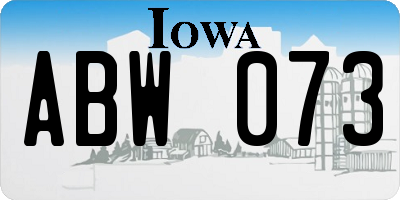 IA license plate ABW073
