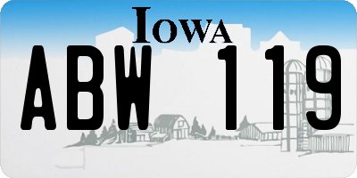 IA license plate ABW119