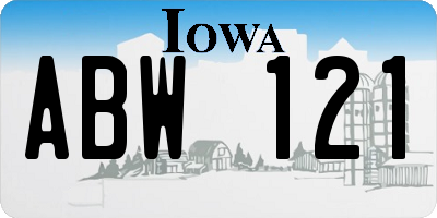 IA license plate ABW121