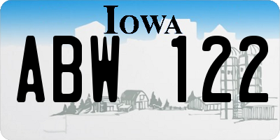 IA license plate ABW122