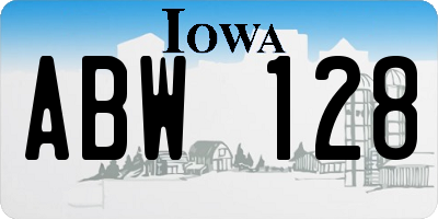 IA license plate ABW128