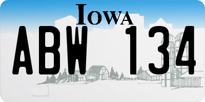 IA license plate ABW134