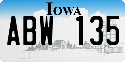 IA license plate ABW135