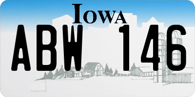 IA license plate ABW146