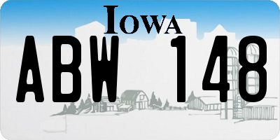 IA license plate ABW148