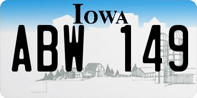 IA license plate ABW149