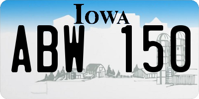IA license plate ABW150