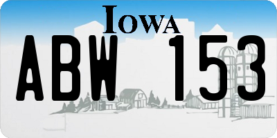 IA license plate ABW153