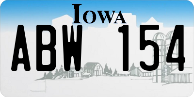 IA license plate ABW154