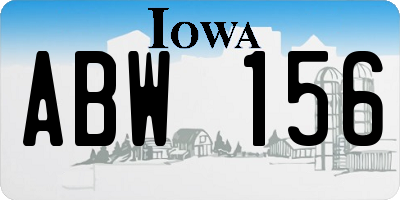 IA license plate ABW156