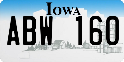 IA license plate ABW160