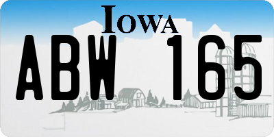 IA license plate ABW165