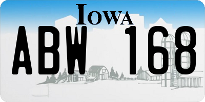 IA license plate ABW168