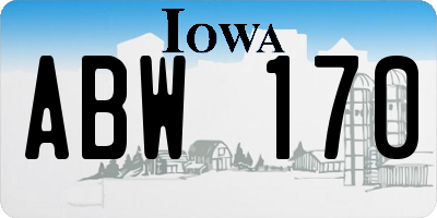 IA license plate ABW170