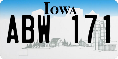 IA license plate ABW171