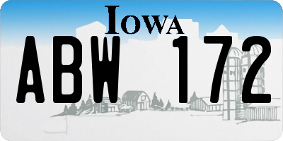 IA license plate ABW172