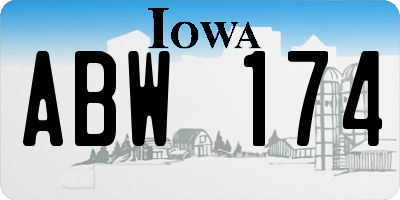 IA license plate ABW174