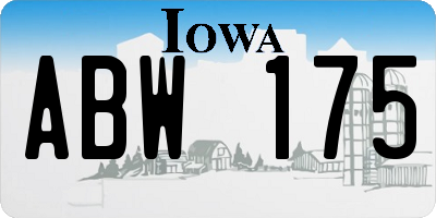 IA license plate ABW175