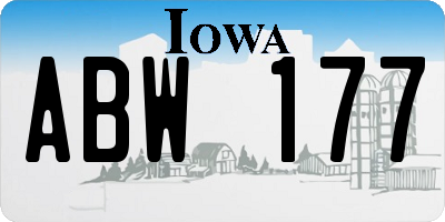 IA license plate ABW177