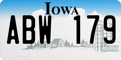 IA license plate ABW179