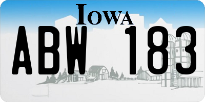 IA license plate ABW183
