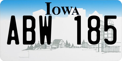 IA license plate ABW185