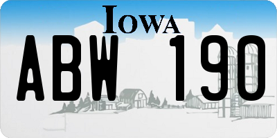 IA license plate ABW190