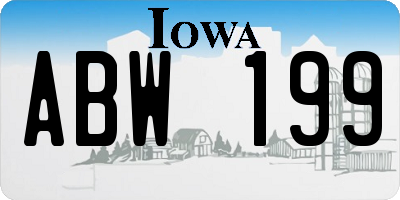 IA license plate ABW199