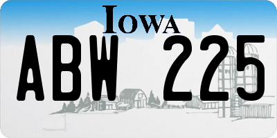 IA license plate ABW225